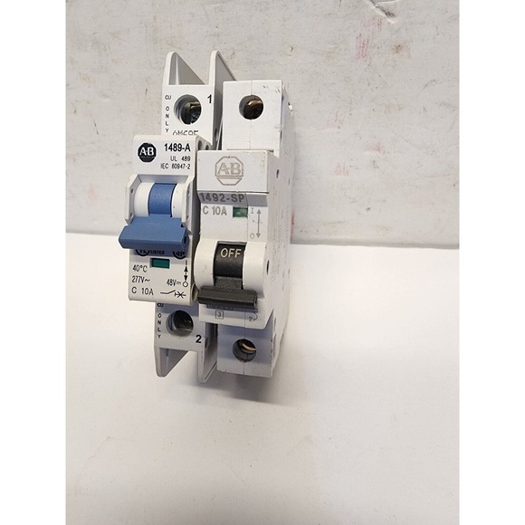 Lot 2 Allen-Bradley 1489-A 10A & 1492-sp 10A Circuit Breakers, 277 Vac - Picture 3 of 6